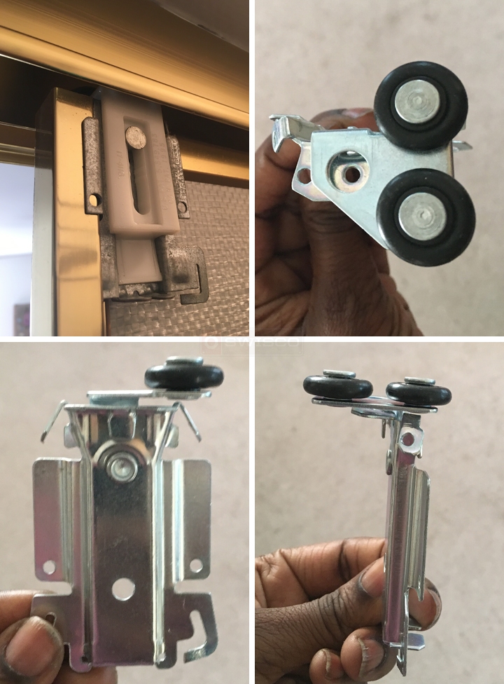 User submitted photos of closet door hardware.