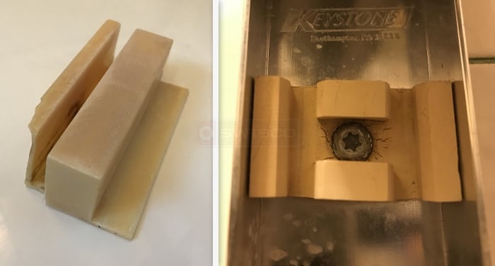 Keystone shower hardware