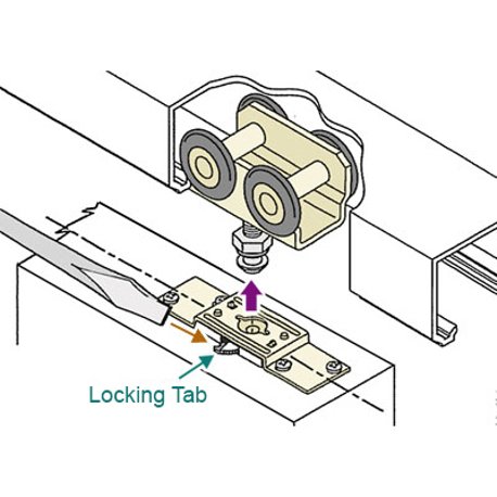 Diagram on how to remove the 23-176S pocket door roller.