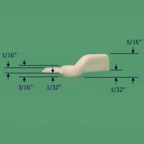 Profile of the 70-026 window insert turn clip.