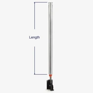 Tube length of the Series 200 spiral balance.