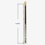 How to measure the length of the Series 350 channel balance.