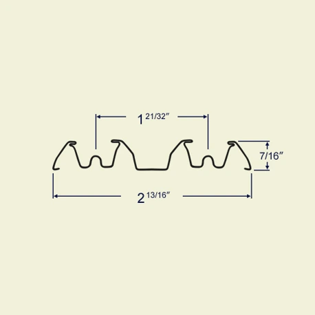 Profile view of bottom concave roller track