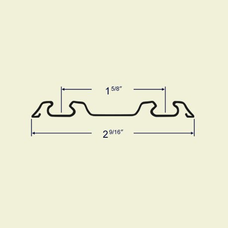 Profile view of sliding mirror door bottom track