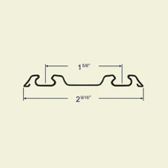 Profile view of sliding mirror door bottom track