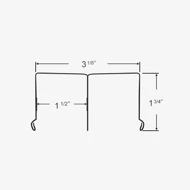 Profile view of sliding mirror door top track