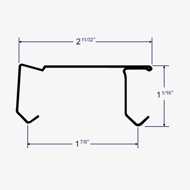 Profile view of the track of the two door sliding closet door track kit