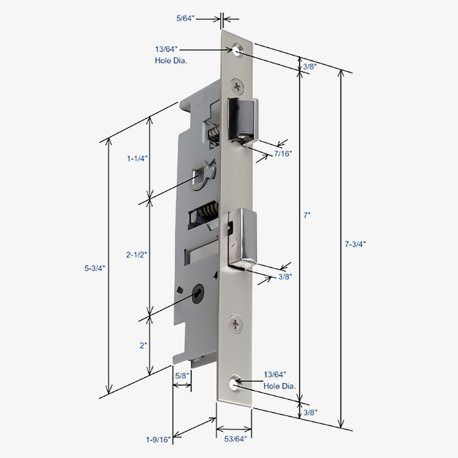 Manufacturer Mortise dimensions