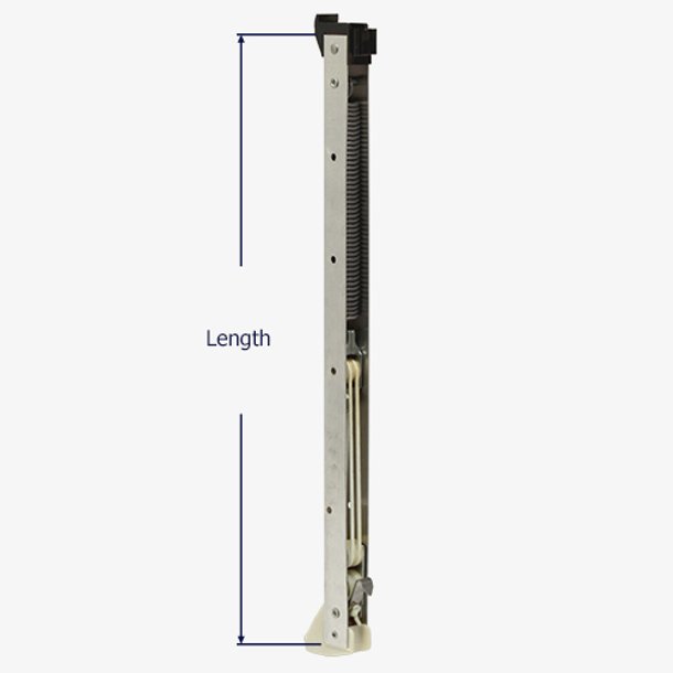 How to measure the length of the Series 710 channel balance.
