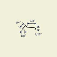 Profile view with measurements of the leaf weather seal