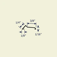 Profile view with measurements of the leaf weather seal