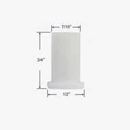 Side profile view with measurements