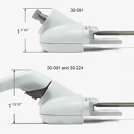 Side profile view with measurements