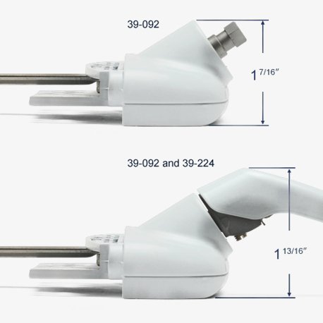 Side profile view with measurements