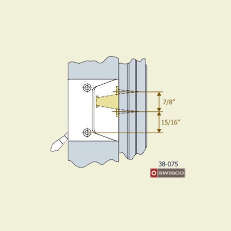 Diagram of the installation of the 38-075 sash lock