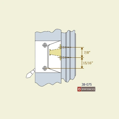 Diagram of the installation of the 38-075 sash lock