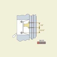 Diagram of the installation of the 38-075 sash lock