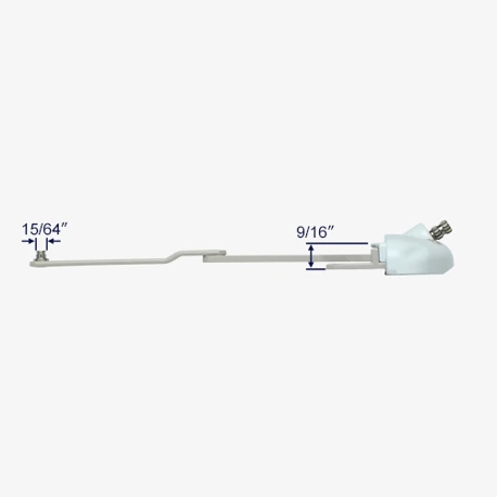 Side profile view with measurements