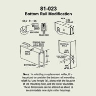 Diagram on how to modify the bottom rail of the 81-023.