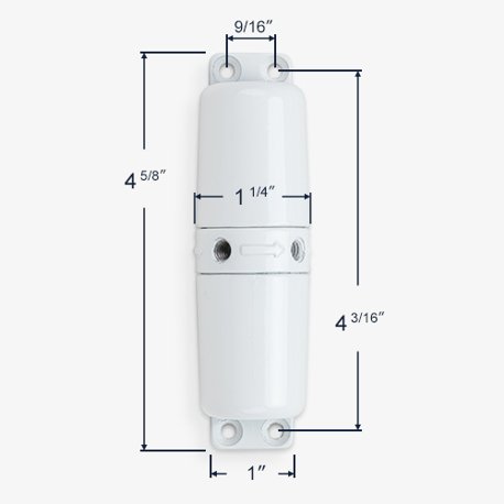 Dimensions for the 32-507 door closer