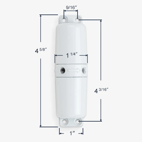 Dimensions for the 32-507 door closer