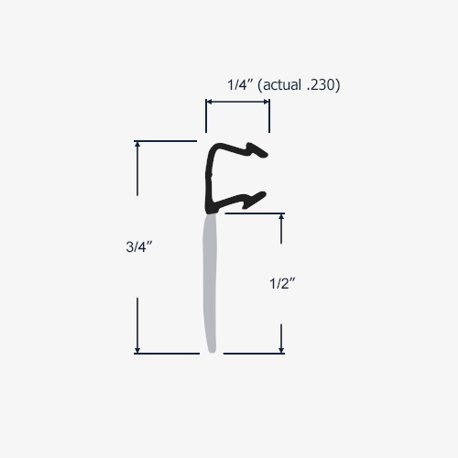Profile view and dimensions of 10-065