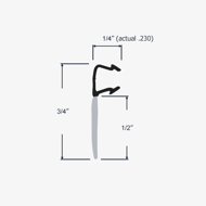 Profile view and dimensions of 10-065