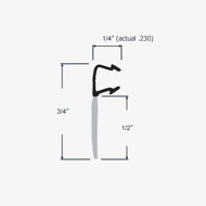 Profile view and dimensions of 10-065