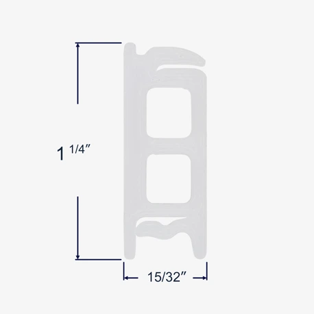 Profile view with dimensions for 16-035