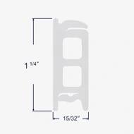 Profile view with dimensions for 16-035