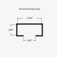 Dimensions for S230-09 pocket size