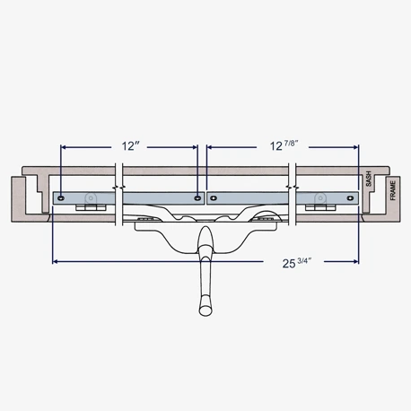 Diagram of 39-583 shown installed (Operator not included)