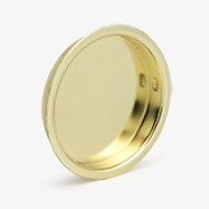 2-1/8" Round Recessed Pull, Brass Finish