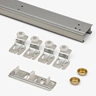 2 Door Bypass Closet Door Hardware Kit, 5ft