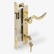 Brass Atrium Door Lever Lockset