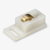 Sliding Window Roller, 1/2"dia. Flat Brass