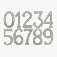 Solid Brass House Numbers, Satin Nickel Finish