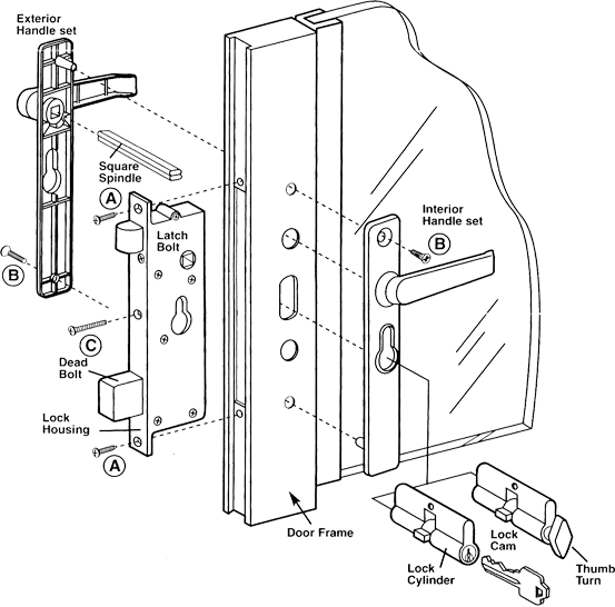 Lever and Latch Bolt of 40-186 Security Lock