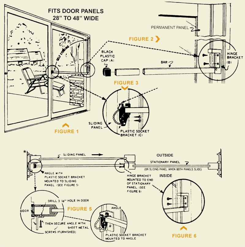 80 006 Sliding Glass Door Security Bar, How To Put Up A Sliding Door