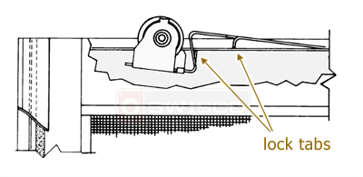 Diagram of the 84-078 installed in a sliding screen door.