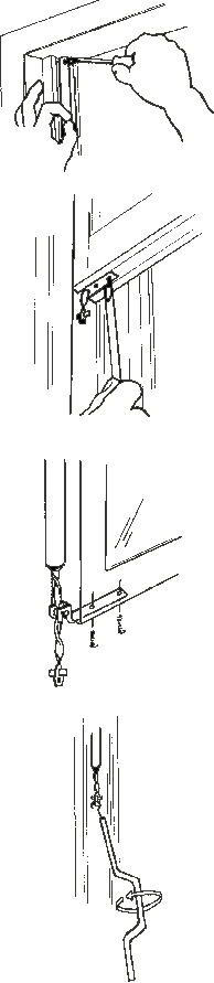 Diagram of how to adjust a spiral balance on a non-tilt window
