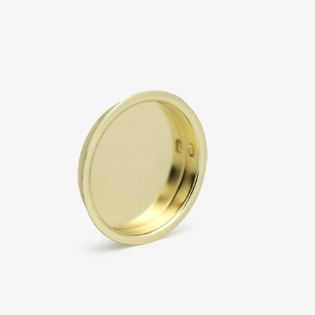 2-1/8" Round Recessed Pull, Brass Finish