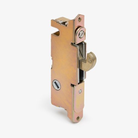 Round-Face Mortise Lock with 3-11/16 in Screw Holes and Vertical Keyway 