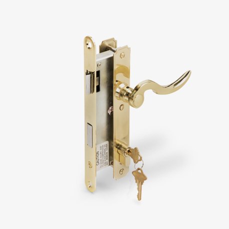 Brass Atrium Door Lever Lockset