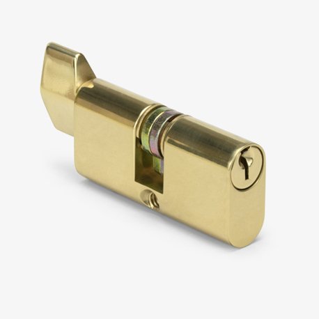 Polished Brass Keyed Cylinder Lock With Thumbturn 