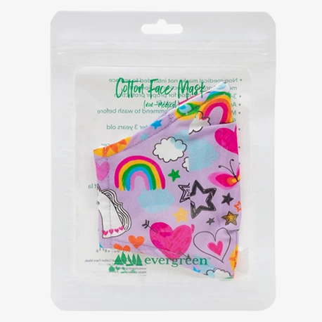 Children's Fabric Face Mask, Unicorns Image