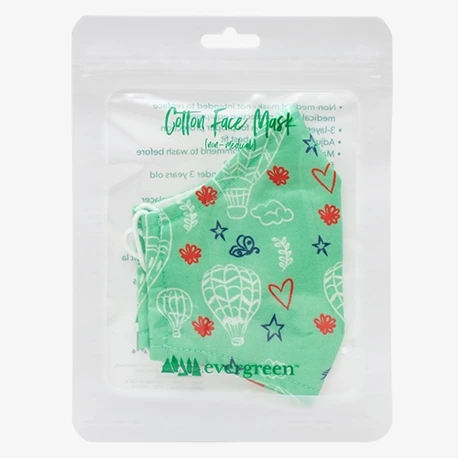 Children's Fabric Face Mask, Hot Air Balloons Image