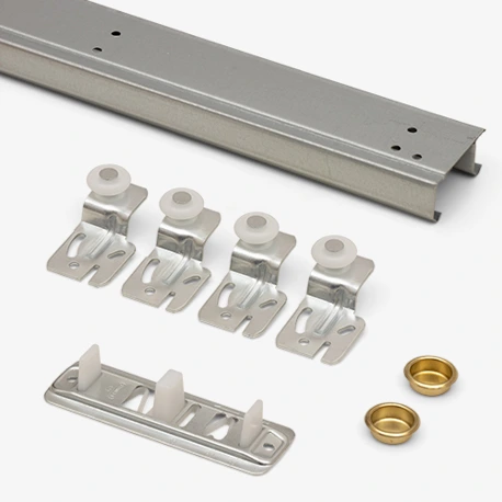 2 Door Sliding Closet Door Track Kit, 4ft Image