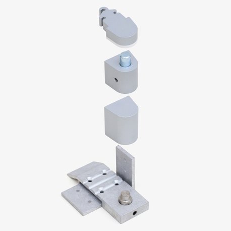 Left 1/8" Recessed Door Offset Pivot Set, Arch Alum