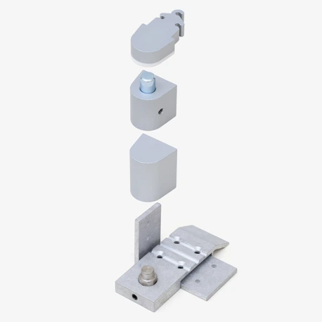 Right 1/8" Recessed Door Offset Pivot Set, Arch Alum Image